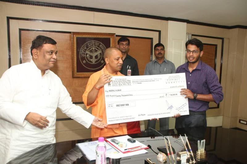 Felicitated by CM Yogi Adityanath